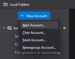 Mail Account option